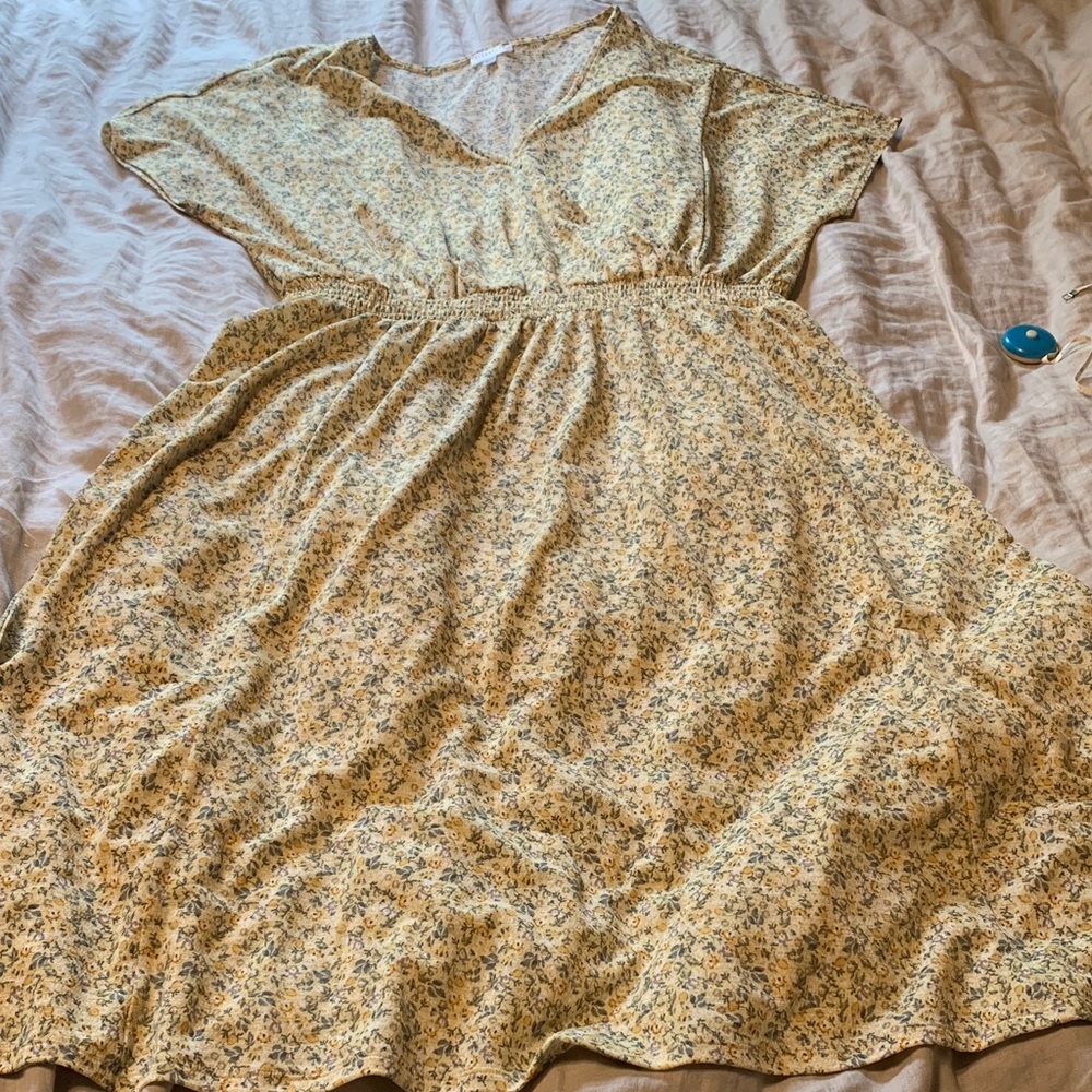 Reitmans Signature Cream and Yellow Patterned dress